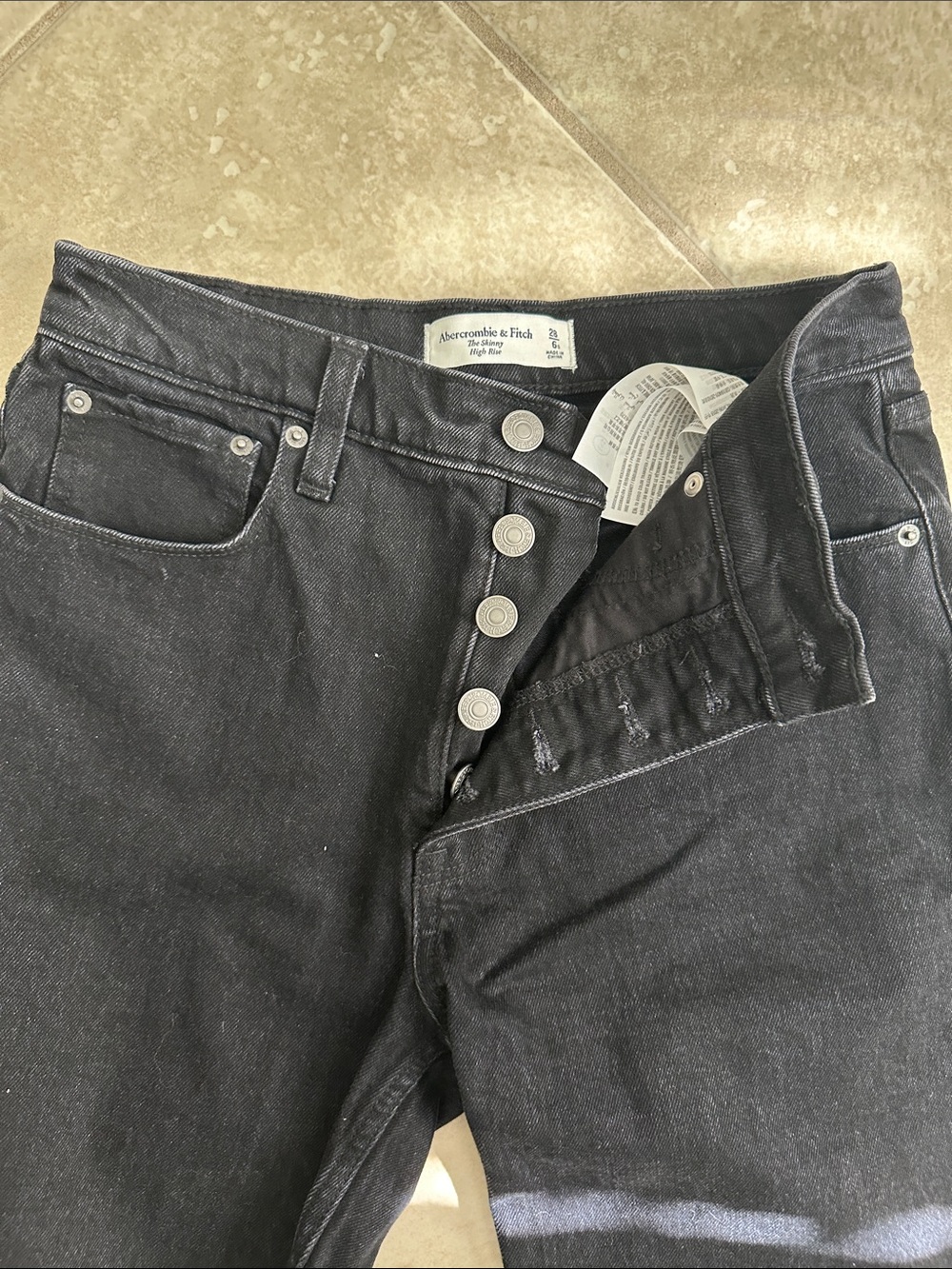 Abercrombie & Fitch WOMENS Black Button-Fly Jeans